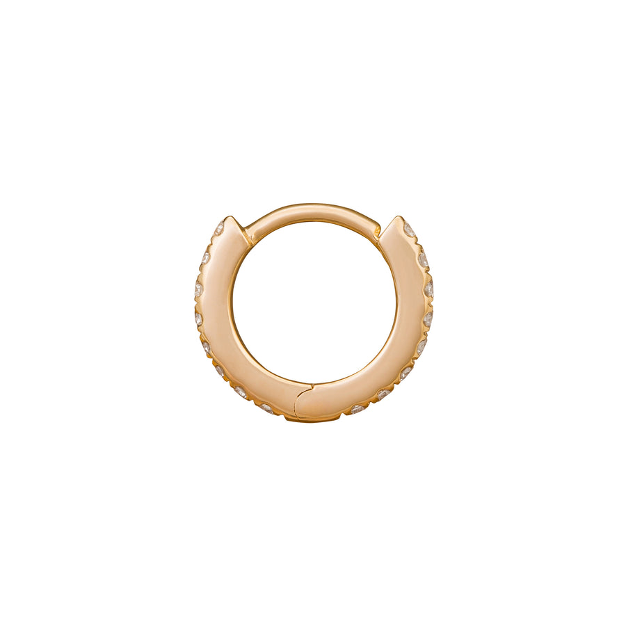 Trouver Paved Huggie 6.5mm - Yellow Gold - Earrings - Broken English Jewelry