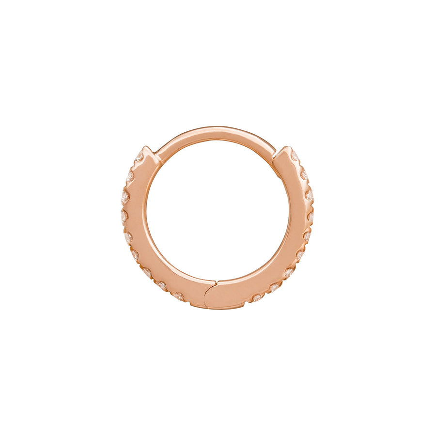 Trouver Paved Huggie 8mm - Rose Gold - Earrings - Broken English Jewelry