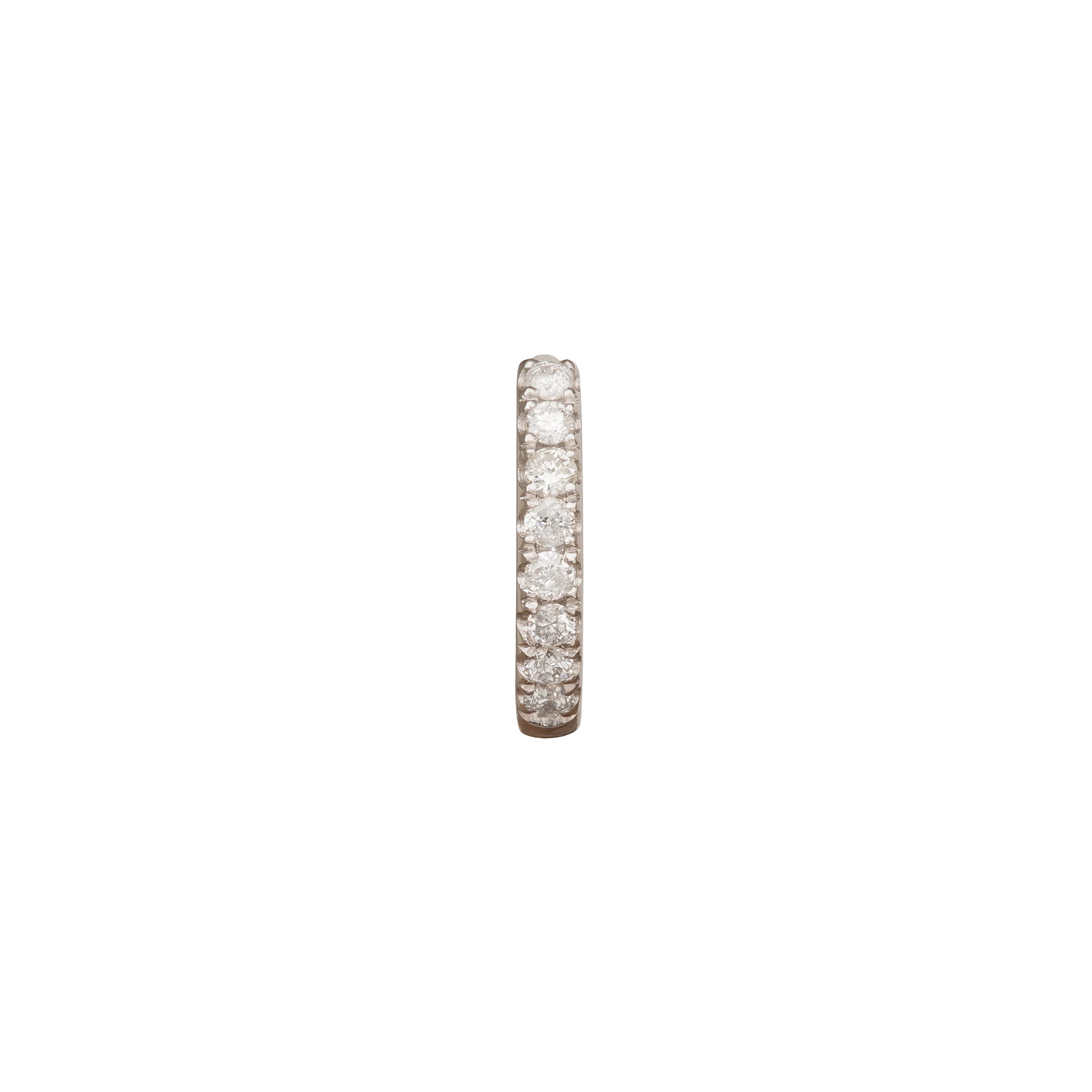 Trouver Half Paved Huggie 6.5mm - White Gold - Earrings - Broken English Jewelry