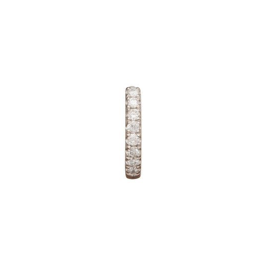 Half Paved Huggie 6.5mm - White Gold