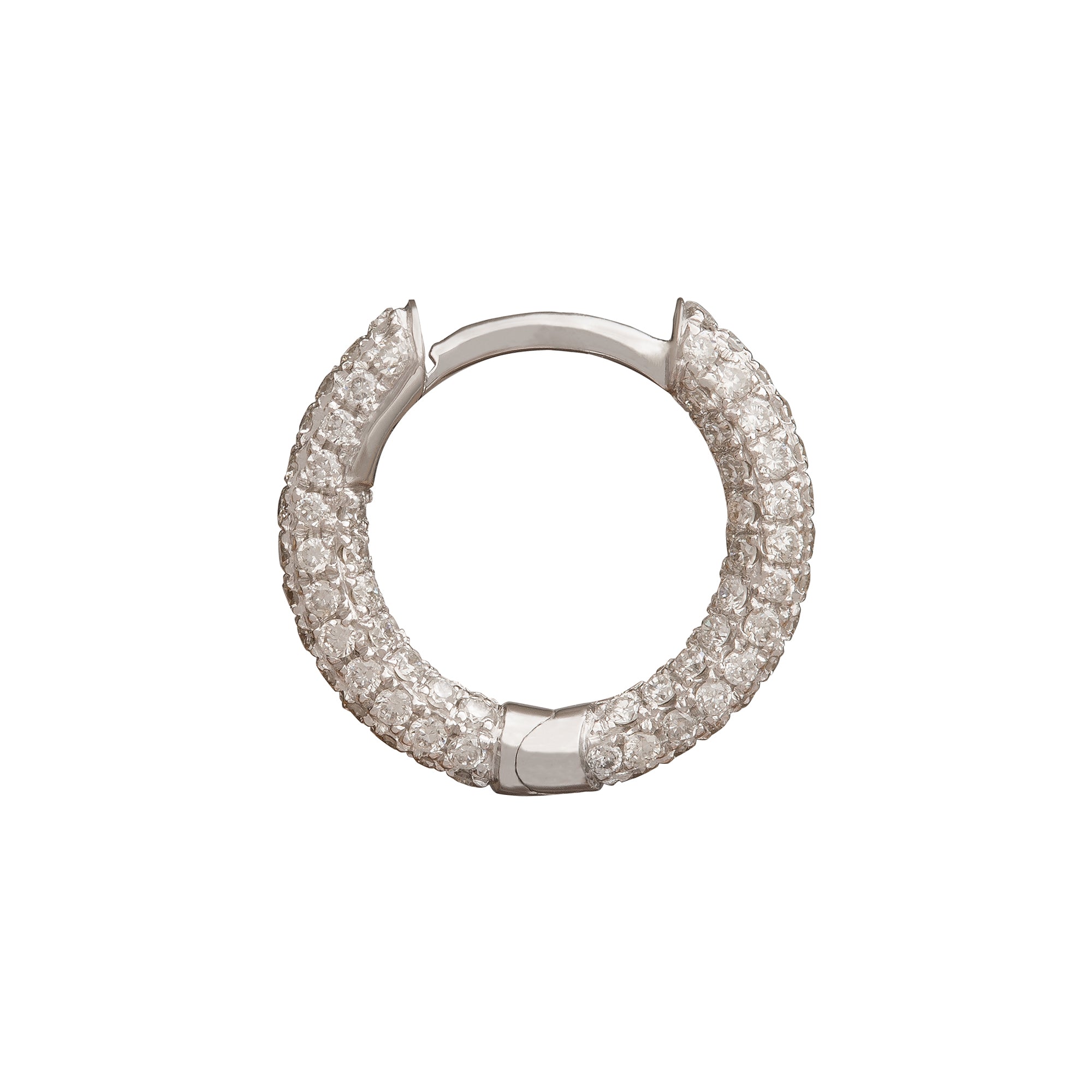 Trouver Five Row Huggie 8mm - White Gold - Earrings - Broken English Jewelry