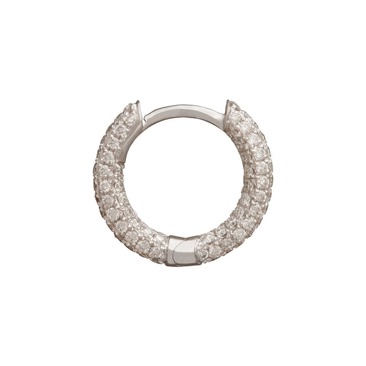 Five Row Huggie 8mm - White Gold