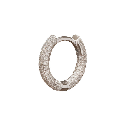 Five Row Huggie 8mm - White Gold - Main Img