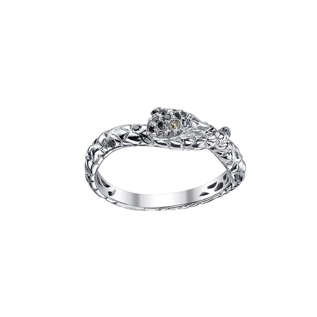 Borgioni Snake Diamond Band - White Gold - Rings - Broken English Jewelry