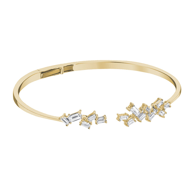 Borgioni Open Hinged Bangle - Yellow Gold - Bracelets - Broken English Jewelry