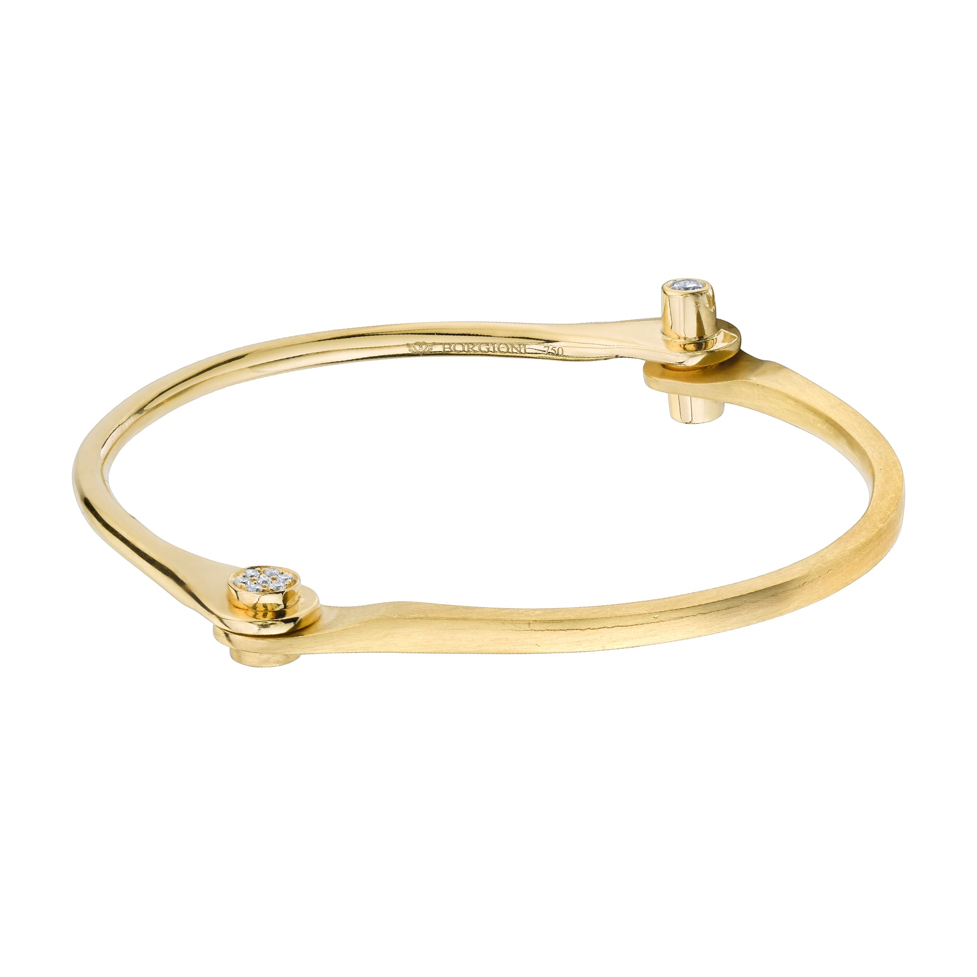 Borgioni Skinny Pave Knob Handcuff - Broken English Jewelry