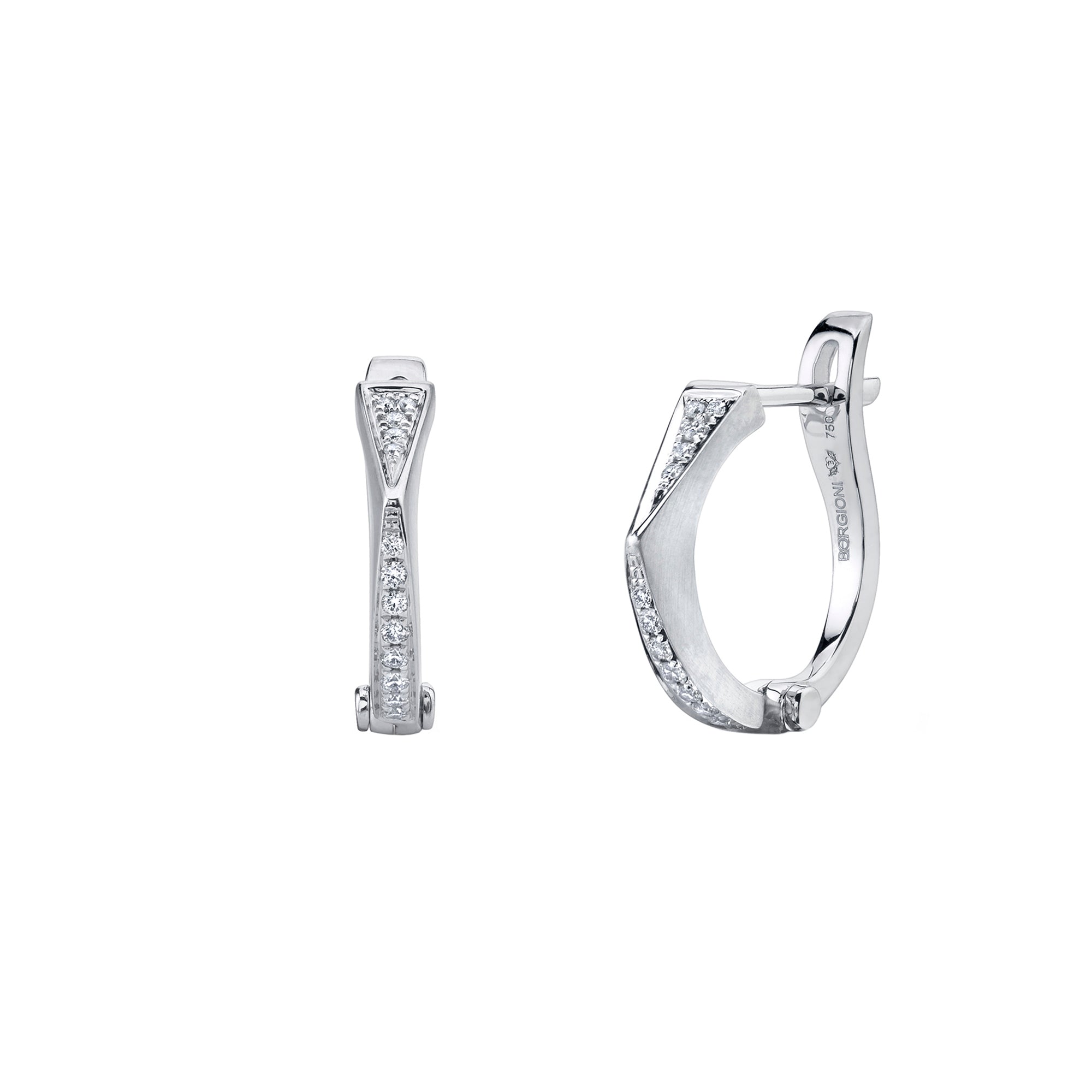Borgioni Diamond V Huggies - Broken English Jewelry