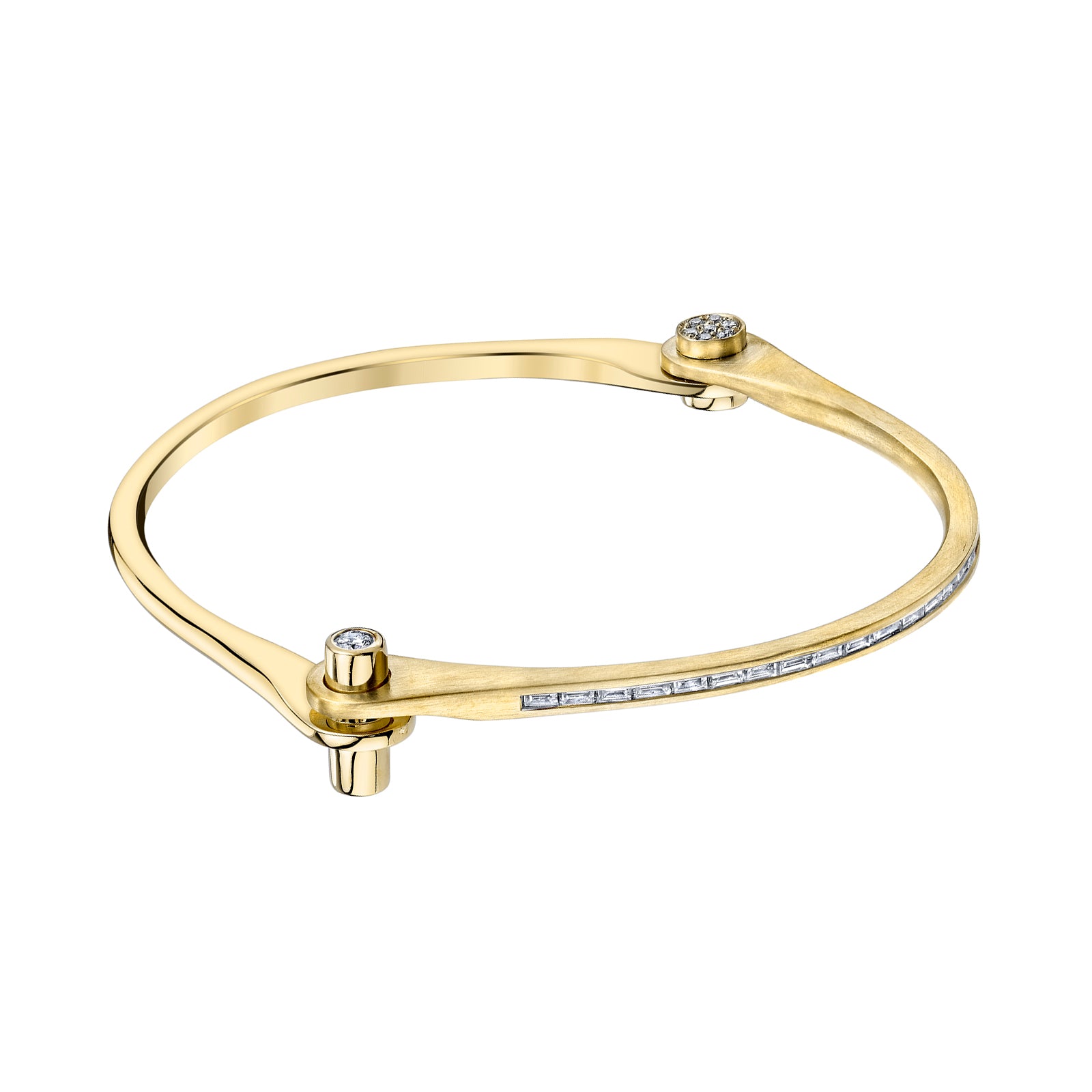 Borgioni Baguette Skinny Handcuff - Yellow Gold - Broken English Jewelry