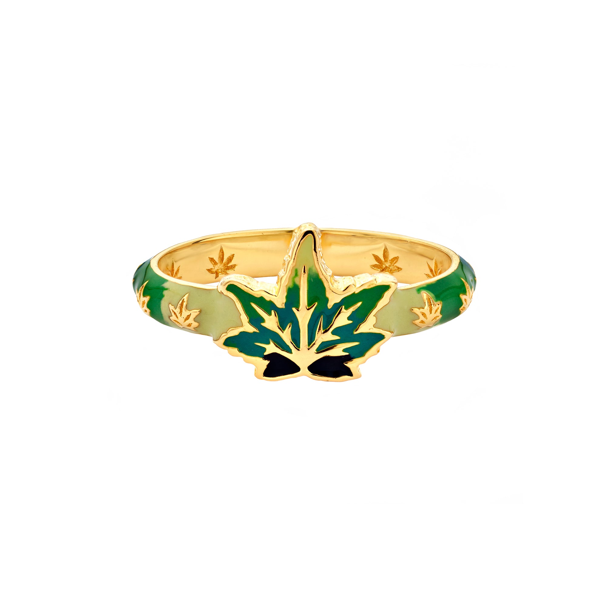 Buddha Mama Skinny Weed Leaf Ring - Broken English Jewelry