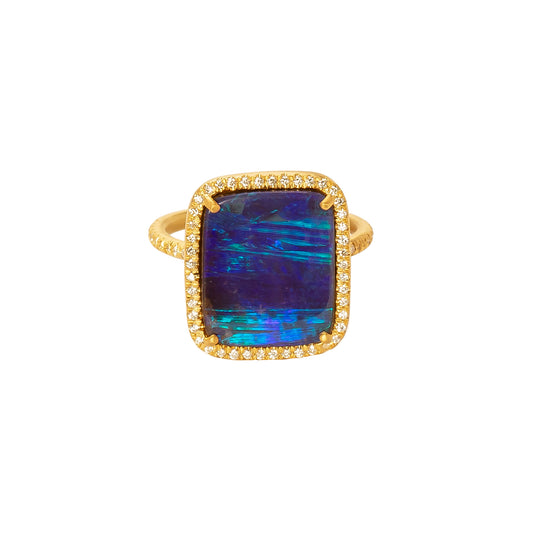 Opal Rectangle Ring - Main Img