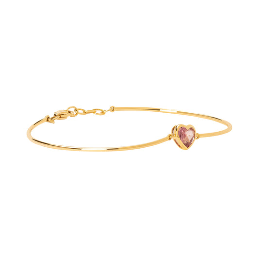 Heart Bangle - Pink Sapphire