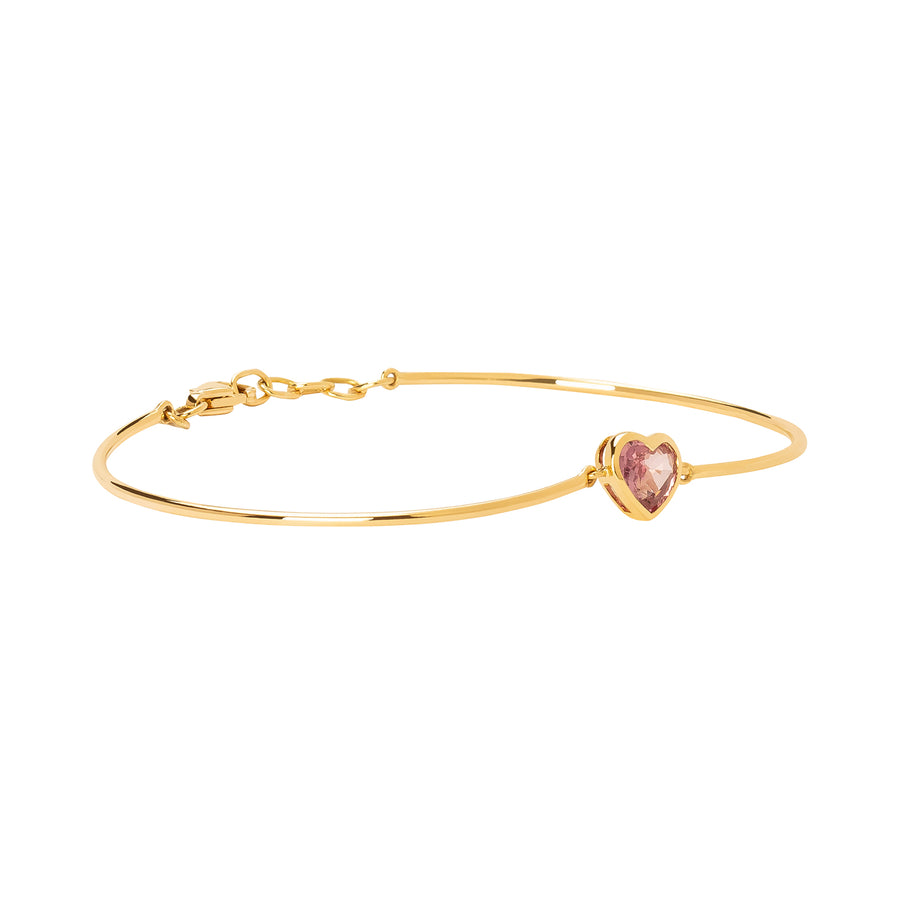 YI Collection Heart Bangle - Pink Sapphire - Bracelets - Broken English Jewelry