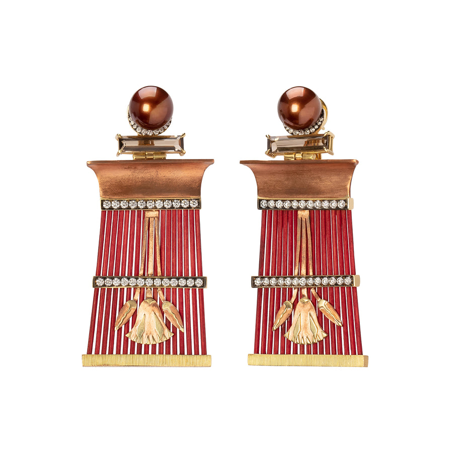 Silvia Furmanovich Bamboo Egypt Smoky Quartz Earrings - Earrings - Broken English Jewelry