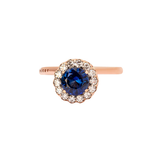 Beirut Basic Blue Sapphire Ring - Rose Gold - Main Img