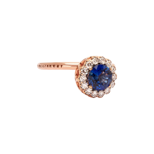Beirut Basic Blue Sapphire Ring - Rose Gold