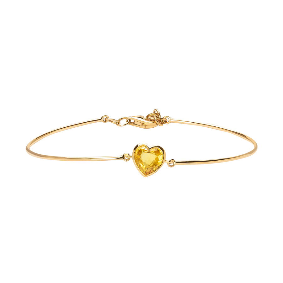 YI Collection Heart Bangle - Yellow Sapphire - Bracelets - Broken English Jewelry