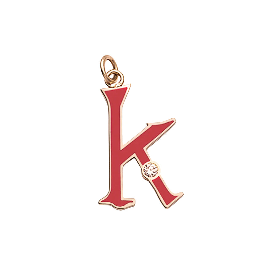 Foundrae Letter K Charm - Red - Charms & Pendants - Broken English Jewelry