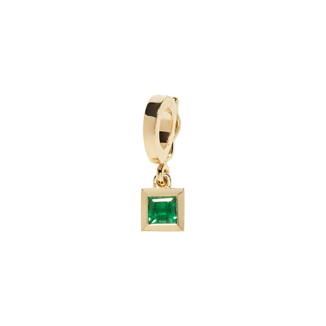 Azlee Emerald Carre Charm - Charms & Pendants - Broken English Jewelry