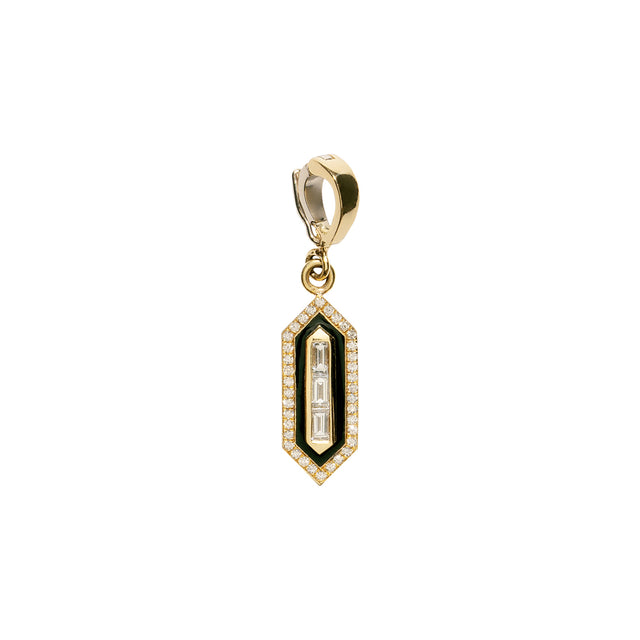 Āzlee Triple Black Enamel Charm - Diamond - Charms & Pendants - Broken English Jewelry