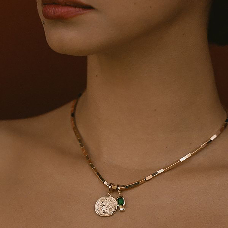 Āzlee Goddess Diamond Coin Charm - Small - Charms & Pendants - Broken English Jewelry