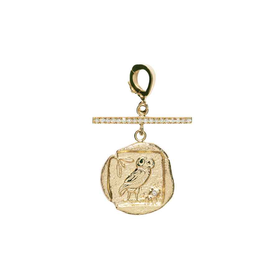 Āzlee Owl of Athena Diamond Coin Charm - Small - Charms & Pendants - Broken English Jewelry