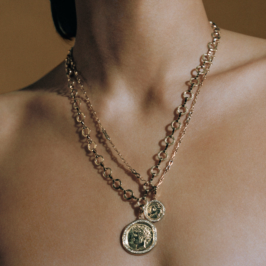 Āzlee Goddess Diamond Coin Charm - Large - Charms & Pendants - Broken English Jewelry