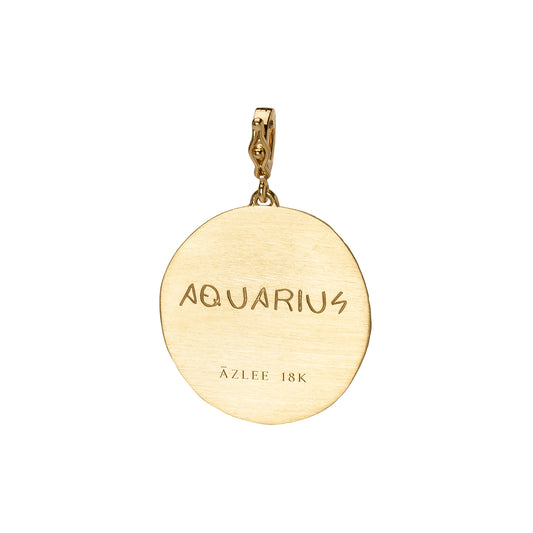 Zodiac Large Coin Charm - Aquarius