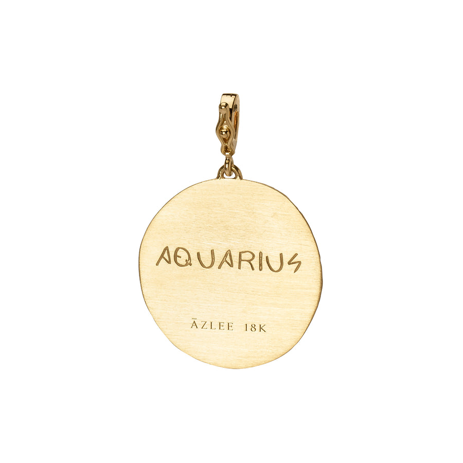 Āzlee Zodiac Large Coin Charm - Aquarius - Charms & Pendants - Broken English Jewelry