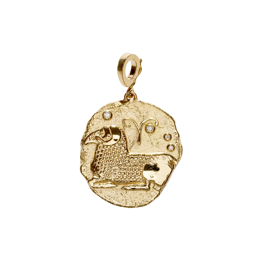 Āzlee Zodiac Large Coin Charm - Aries - Charms & Pendants - Broken English Jewelry