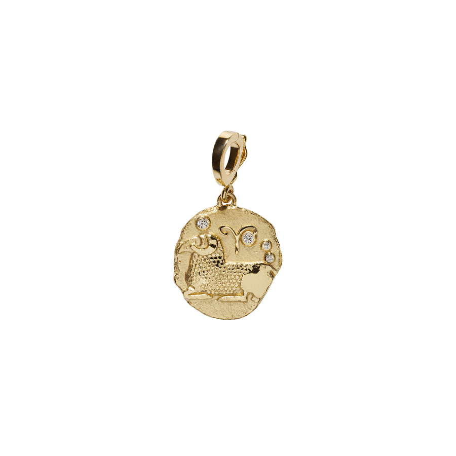 Āzlee Zodiac Small Coin Charm - Aries - Charms & Pendants - Broken English Jewelry