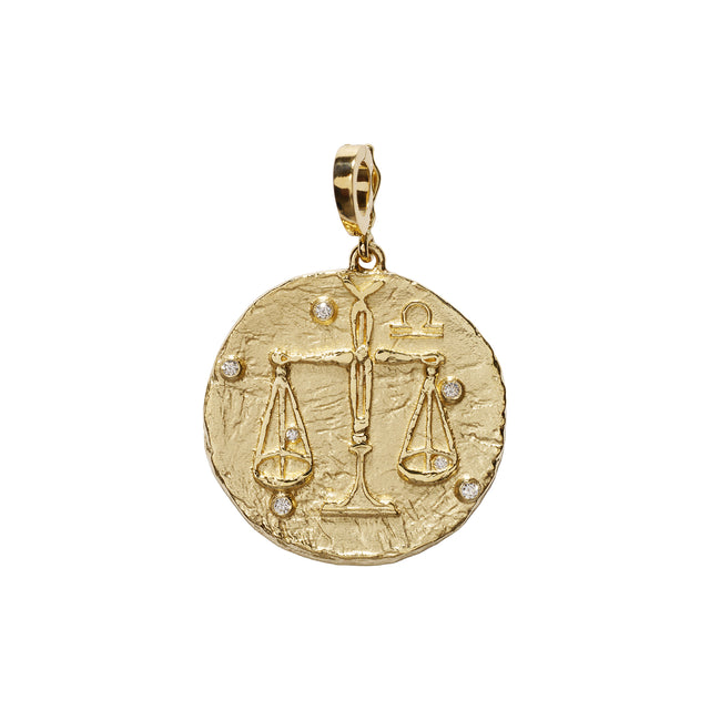 Āzlee Zodiac Large Coin Charm - Libra - Charms & Pendants - Broken English Jewelry