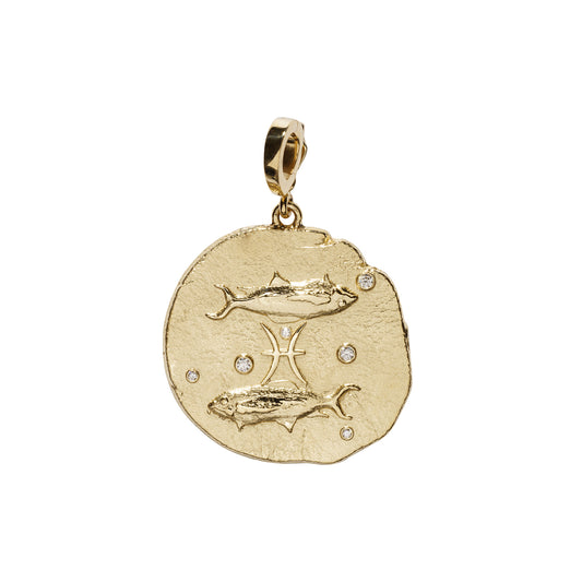 Zodiac Large Coin Charm - Pisces - Main Img