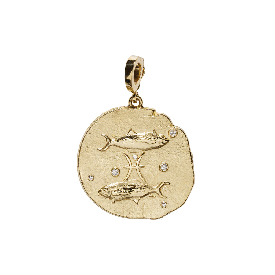 Āzlee Zodiac Large Coin Charm - Pisces - Charms & Pendants - Broken English Jewelry