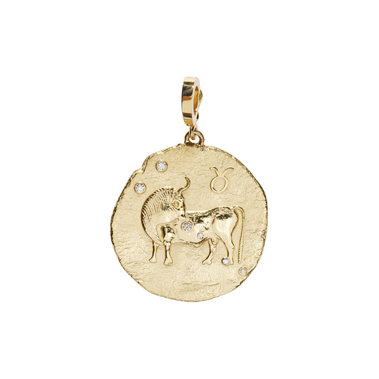 Zodiac Large Coin Charm - Taurus - Main Img