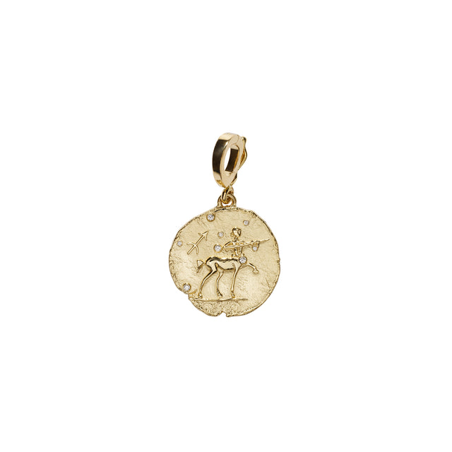 Āzlee Zodiac Small Coin Charm - Sagittarius - Charms & Pendants - Broken English Jewelry