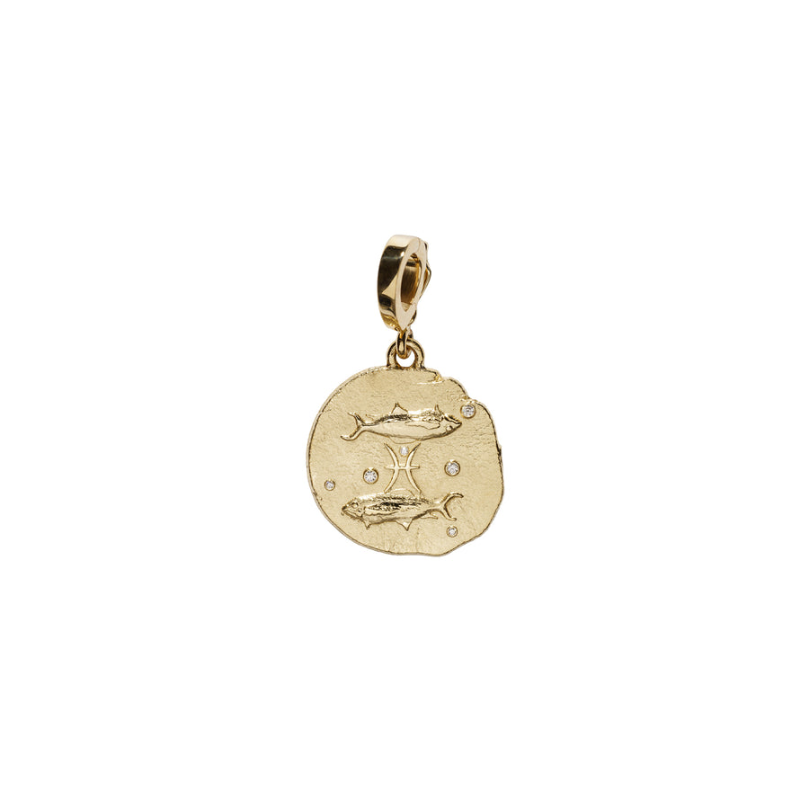 Azlee Zodiac Small Coin Charm - Pisces - Charms & Pendants - Broken English Jewelry
