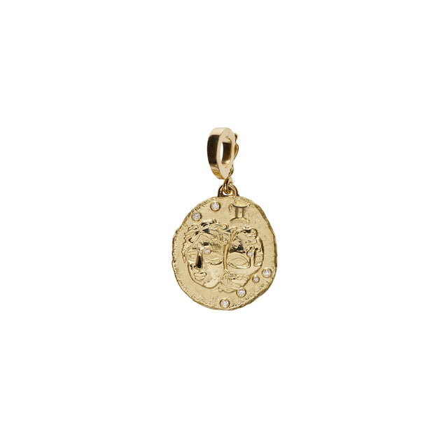 Azlee Zodiac Small Coin Charm - Gemini - Charms & Pendants - Broken English Jewelry