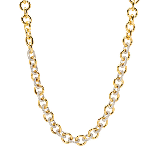 Midsized Mixed Link Chain - Pave Diamond - Main Img