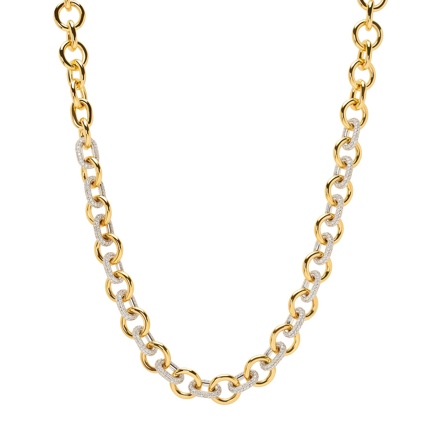 Foundrae Midsized Mixed Link Chain - Pave Diamond - Necklaces - Broken English Jewelry