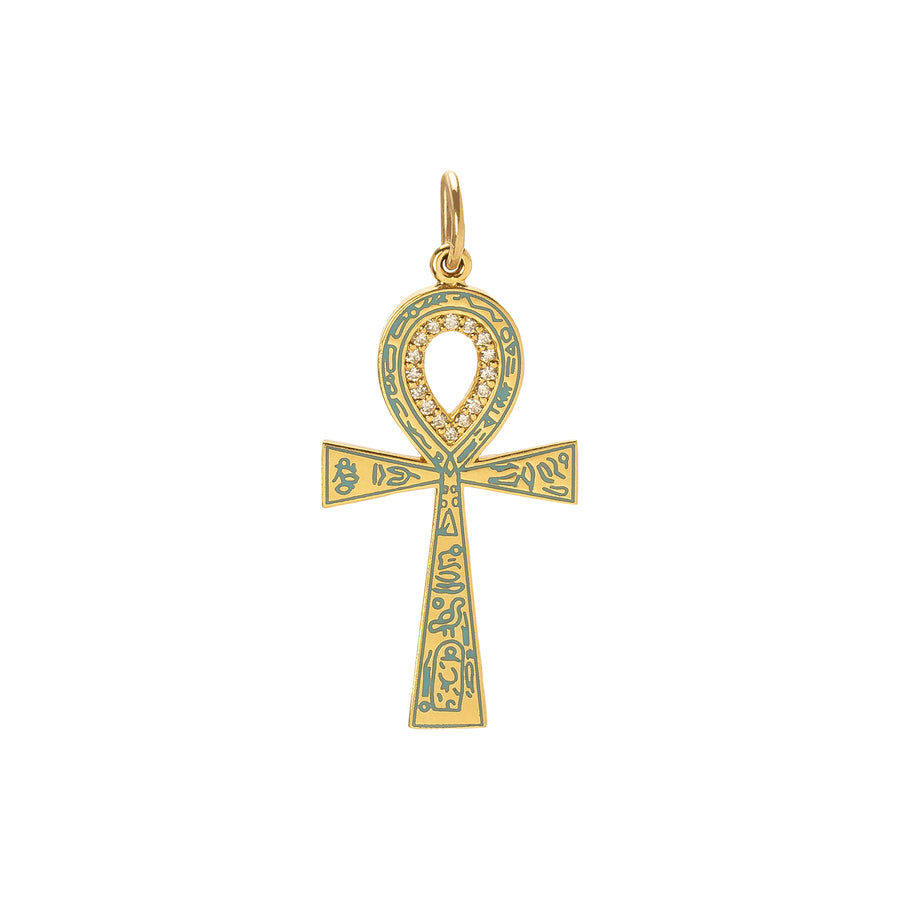 Colette Green Enamel Cross Diamond Charm - Charms & Pendants - Broken English Jewelry