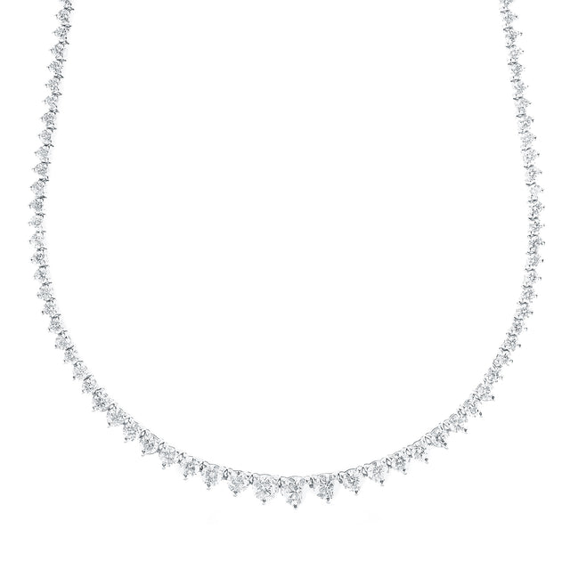 Carbon & Hyde Riviera Graduated Tennis Necklace - White Gold - Broken English Jewelry