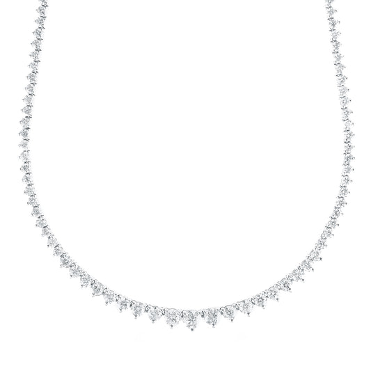 Riviera Graduated Tennis Necklace - White Gold - Main Img