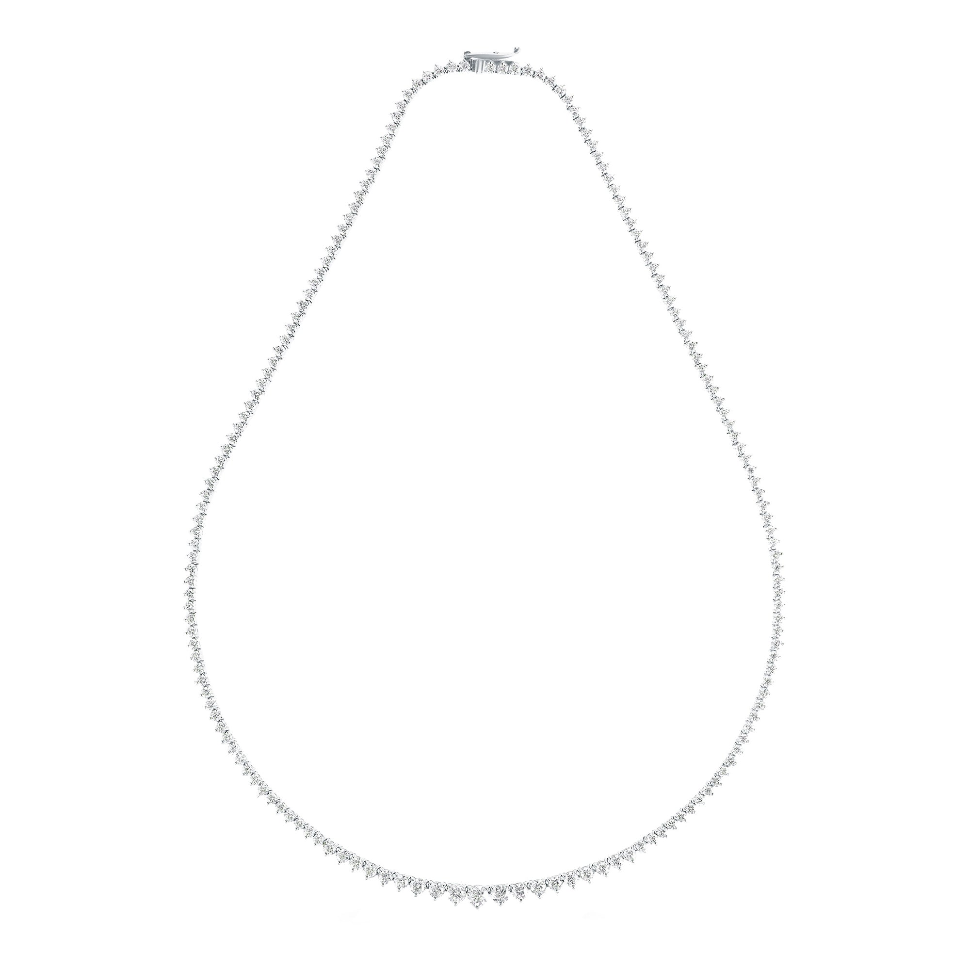 Carbon & Hyde Riviera Graduated Tennis Necklace - White Gold - Broken English Jewelry