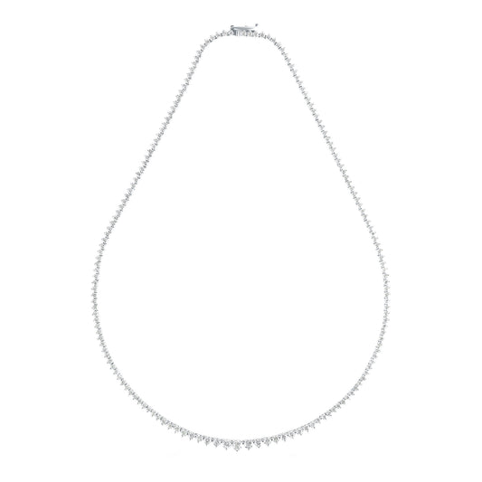 Riviera Graduated Tennis Necklace - White Gold