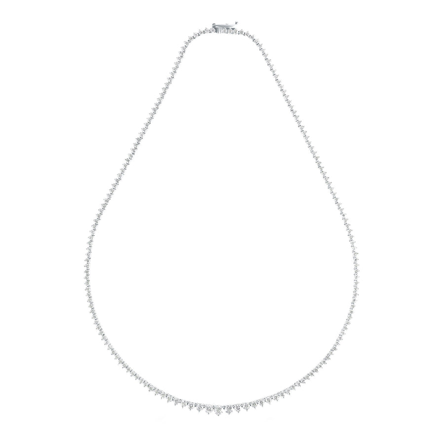 Carbon & Hyde Riviera Graduated Tennis Necklace - White Gold - Broken English Jewelry