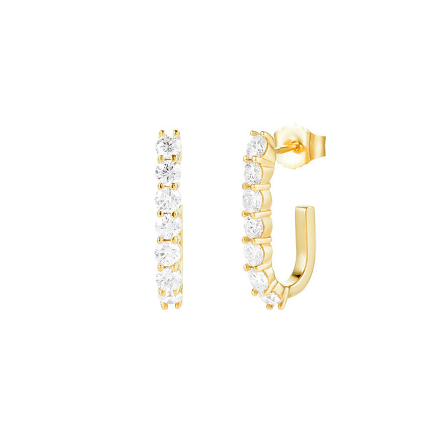 Carbon & Hyde Sparkler Pin Earrings - Yellow Gold - Broken English Jewelry