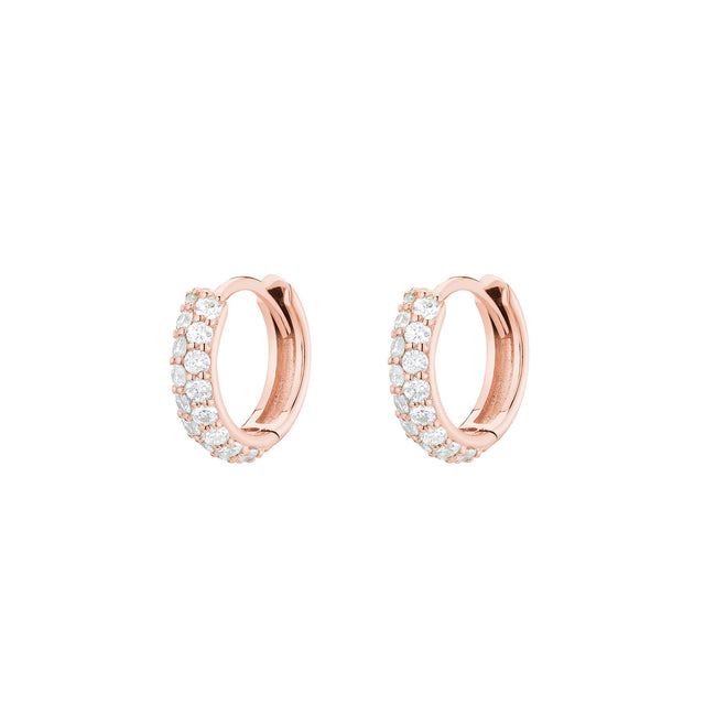 Carbon & Hyde Boom Huggies - Rose Gold - Earrings - Broken English Jewelry