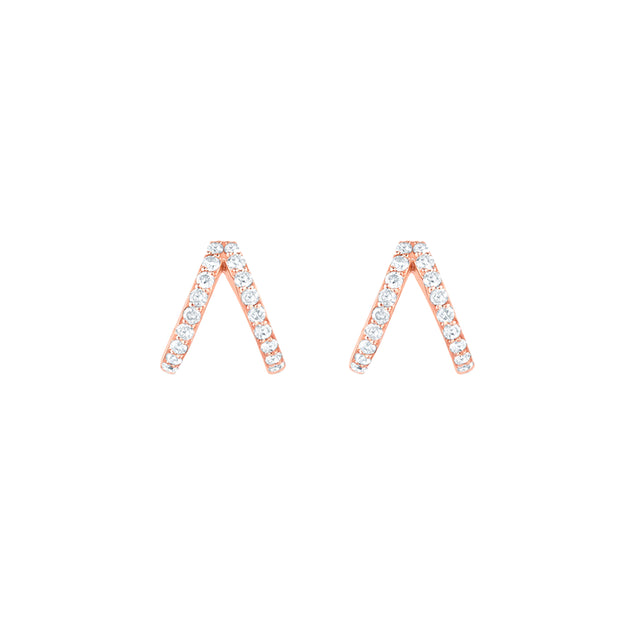 Carbon & Hyde Split Huggies - Rose Gold - Earrings - Broken English Jewelry