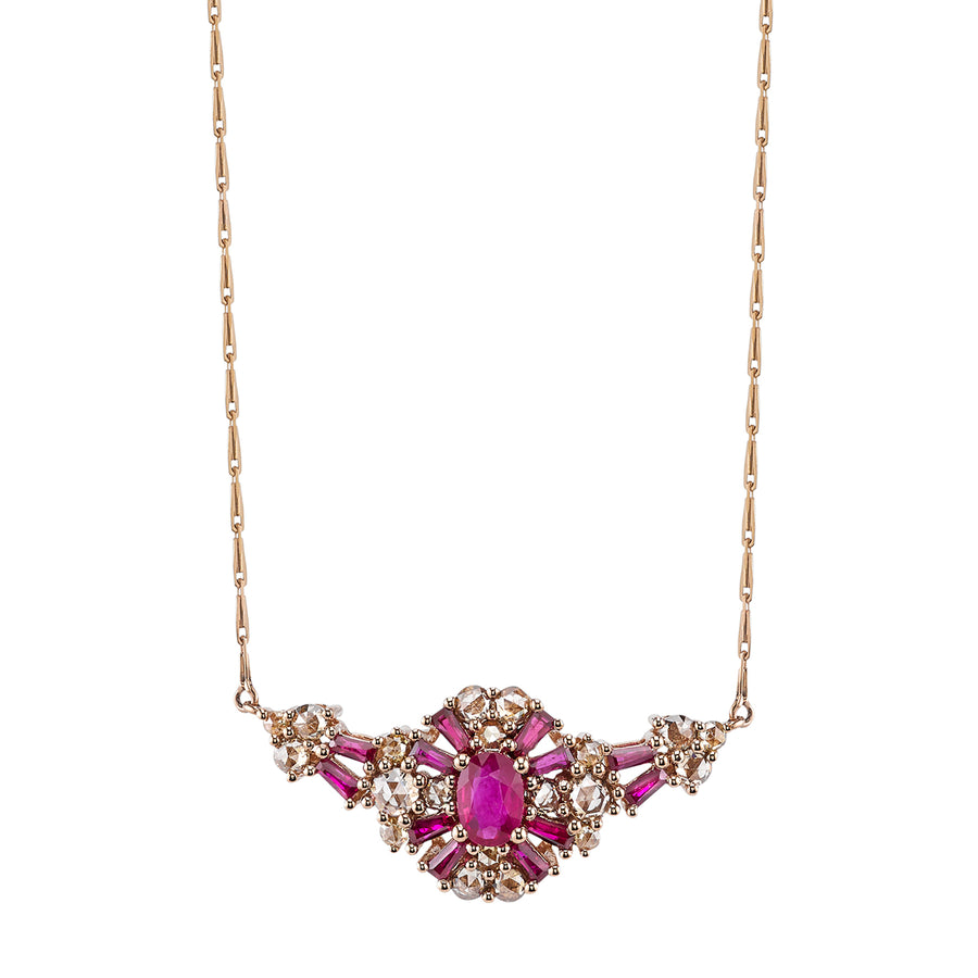 Borgioni Ruby Isabel Vintage Pendant Necklace - Rose Gold - Broken English Jewelry
