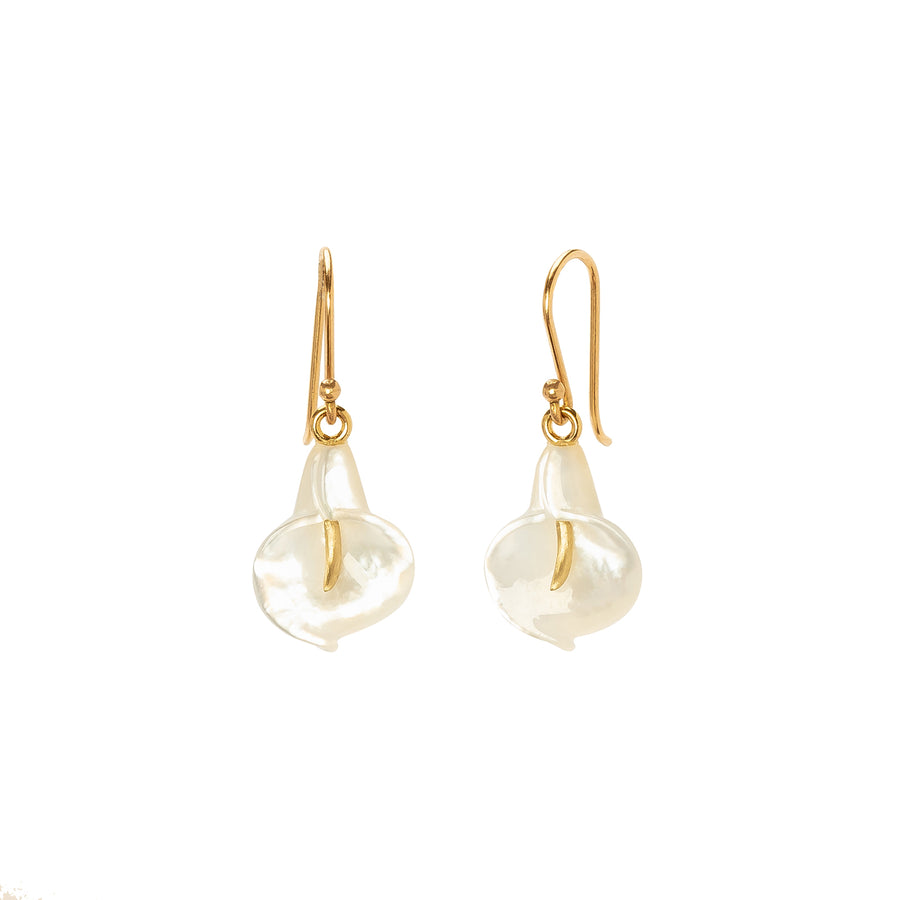 Annette Ferdinandsen Large Cala Lily Earrings - Mother of Pearl - Earrings - Broken English Jewelry